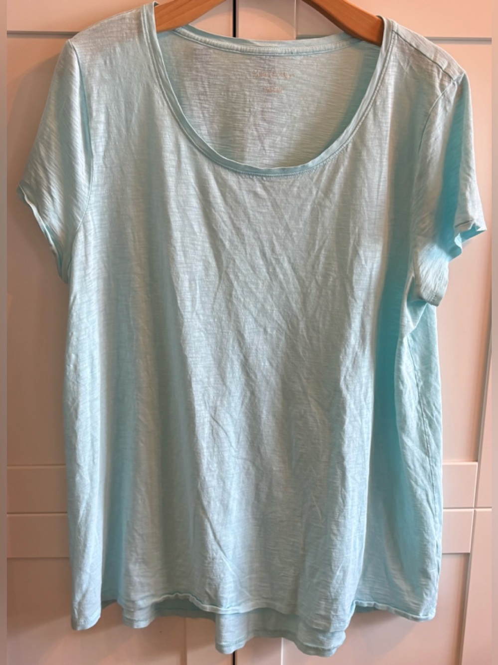 LILLY PULITZER XLARGE LIGHT BLUE SHORT SLEEVE TEE TOP PIMA COTTON GREAT PRE-OWN